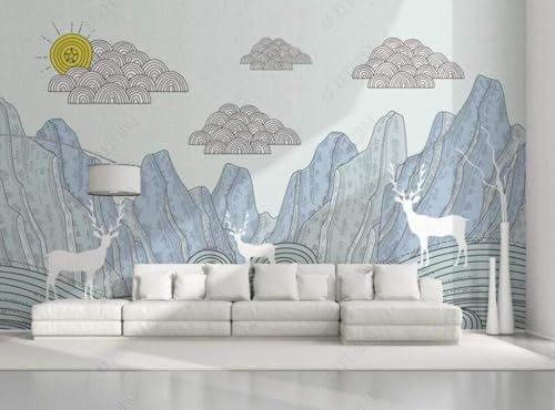 YueMingDi 3D Wohnzimmer Wandbild Heimdekoration Weiß Wolke Baum Spitze Tv Schlafzimmer Tapete Wohnzimmer Wandbild-350Cm×256Cm YueMingDi 3D Wohnzimmer Wandbild Heimdekoration Weiß Wolke Baum Spitze Tv Schlafzimmer Tapete Wohnzimmer Wandbild-350Cm×256Cm von YueMingDi