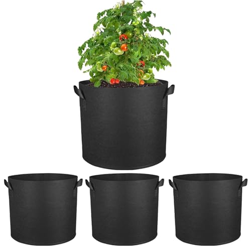 Pflanzsack 75L Stofftopf aus Vliesstoff Kartoffelsack mit Griff Wiederverwendbare Pflanztasche Balkon für Den Anbau von Kartoffeln Tomaten Gemüse Blumen Belüfteter Gartentopf 20 Gal, 3pcs von YueYue