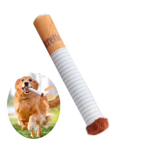 YueYue Hundespielzeug Zigaretten quietschendes lustiges Hundespielzeug Plüsch Zigaretten Förmiges Hunde Selbstspielspielzeug Interaktives Spielzeug für Kleine Mittelgroße Hunde(Yellow, One Size) von YueYue