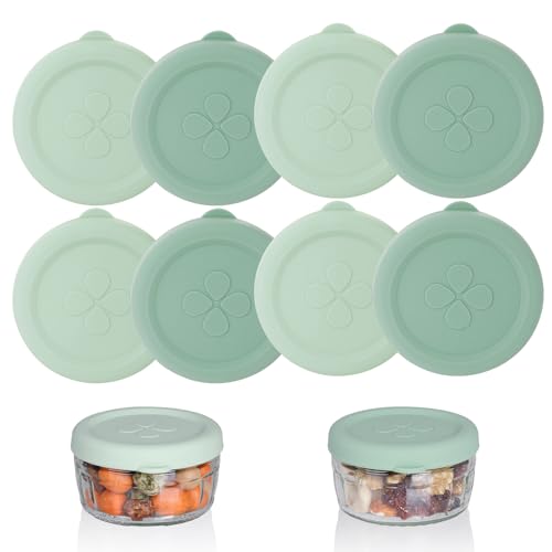 8 Stück für Gü-Töpfe, Silikon-Dichtungsdeckel, kompatibel mit Gu Puds Käsekuchengläsern, wiederverwendbare Deckel für Gu-Topf-Deckel für GU-Töpfe für GU-Gläser (Gläser nicht im Lieferumfang enthalten) von Yuecda