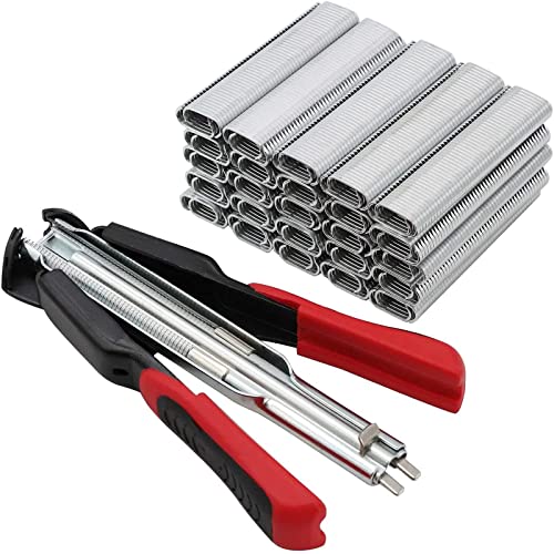 BREUAILY Hog Ring Zange Kit Automatische Zaun Zange mit 2500 Stück C-Typ Clip Zäune Zange Installation Equipment Tool für Tierzaunmatratzen Autositze Sofas Tierzaun Gabionen von BREUAILY
