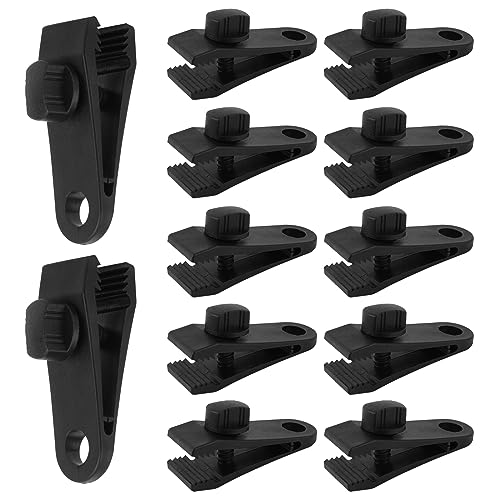12 Stück Planenspanner Zelt Tarp Clips Planenbefestigung Zeltklammern Einstellbar Planenclips Klemmen Zeltplanen-Trägerklemme wasserdichte Clip Kunststoffclipse für Camping Planen Sonnensegel Garden von Yuechenggui