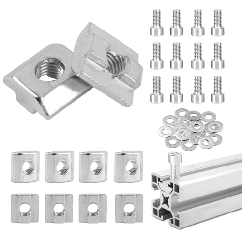 15 Stück Schiebemuttern M8 Nutensteine Aluprofil T Nut Schiene M8 4040 Nutenstein Edelstah Nutmuttern mit M8 Schrauben Gleitmutter für Aluschiene C Aluminiumprofil-Extrusionsschlitz Standard-40-Serie von Yuechenggui