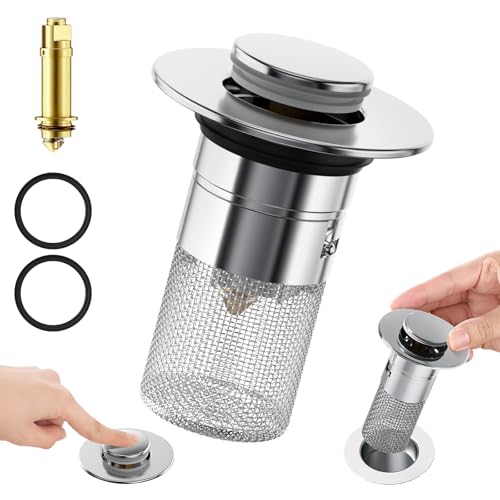 Waschbeckenstöpsel mit Sieb 34-40mm Pop Up Bodenablauf Filter Waschbecken Stöpsel Edelstahl Abflusssieb Waschbecken Stopfen Ablaufventil Haarsieb Excenterstopfen für Abfluss Ablauf Waschbecken,1 STK Waschbeckenstöpsel mit Sieb 34-40mm Pop Up Bodenablauf Filter Waschbecken Stöpsel Edelstahl Abflusssieb Waschbecken Stopfen Ablaufventil Haarsieb Excenterstopfen für Abfluss Ablauf Waschbecken,1 STK von Yuechenggui
