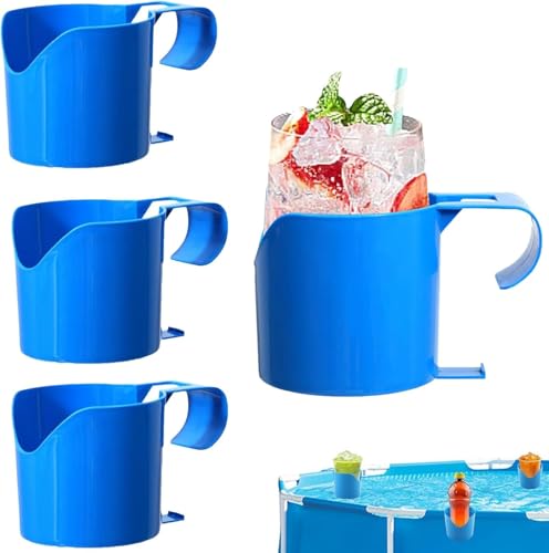 4 Stück Pool Getränkehalter Poolrand Getränkehalter Pool Becherhalter Multifunktionaler Poolside Cup Holder Dosenhalter Zubehör Für Abstellen Von Getränke, Handy von Yuecjian