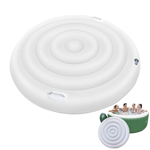 Aufblasbare Whirlpools Abdeckung - Ø160 cm Thermoabdeckung für Whirlpools - Rund Aufblasbare Abdeckung mit Griff - Schnelles und Einfaches Aufblasen und Entleeren - Whirlpoolzubehör von Yuecjian