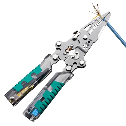 Yuecjian Kabelabisolierzange | Kabelabisolierzange Mit Spannungsprüfer - Robust Schraubendreher, Klappbar & Tragbar Für Elektriker Wartung Verkabelung von Yuecjian
