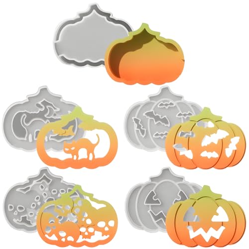 Yuecjian Silikon-Kürbisform – Gipsformen – Gipsform für Seife, Kerzen, Harzherstellung, Kindergeburtstag, Erwachsene, Halloween von Yuecjian