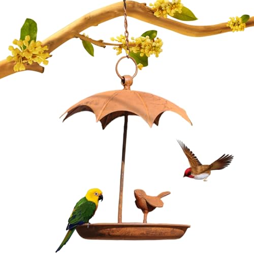 Yuecjian Vogelfutterhäuser Für Draußen, Metall Futterbehälter, Wetterfeste Vogeltränke Mit Domdach Für Garten Balkon Terrasse Baum von Yuecjian