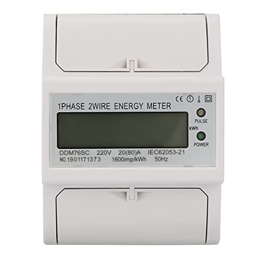 DIN-Schienen-Energiezähler Elektronischer KWh-Zähler Einphasig 4P LCD DIN-Schienenstrom Stromverbrauch Wattmeter Energie Mete DDM76SC 20-80A von Yuecoom