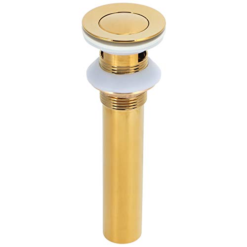 Gold Waschbecken Ablauf ohne Überlauf, Bad Wasserhahn Waschbecken Ablaufstopfen, Waschbecken Plunger Waschbeckenschutz für Küchenspüle(with holes) von Yuecoom