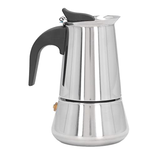 Herd-Espressomaschine, Edelstahl-Tropf-Typ Edelstahl-Moka-Topf mit großer Kapazität, tragbare Kaffeemaschine für Zuhause(2 servings) von Yuecoom