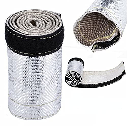 Hitzeschild Aluminisierter Schlauch 600 x 106 mm Isolierte Drahtschlauchabdeckung Off-white Hitzeschild Silberschlauch Drahtschutzbarriere von Yuecoom