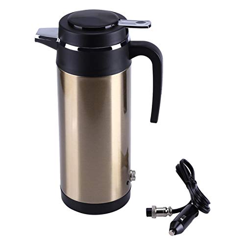 In-Car-Heizbecher, 800 ml 12 V Tragbarer In-Car-Edelstahl-Elektro-Heizbecher,Auto Reise Elektrischer Wasserkocher Auto Heizbecher Wasserkocher für Auto Reisebecher von Yuecoom
