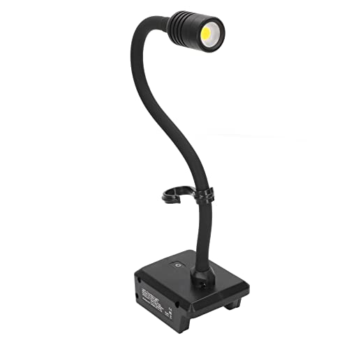 Magnetische Schwanenhals-Arbeitsleuchte, Schwanenhals-Arbeitsleuchte, LED-Akku-Lampe, wiederaufladbar, 2 USB-Anschlüsse, 3 Stufen einstellbar mit Haken von Yuecoom