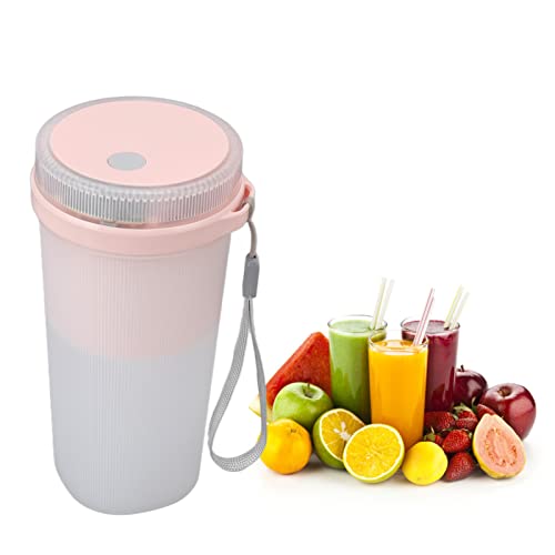 Tragbarer Mixer USB wiederaufladbar, 300 ml tragbarer tragbarer Mixer mit 6 Edelstahlschneidern, Entsaftungsbecher für Shakes und Smoothies, starke Schneidkraft mit sechs Klingen von Yuecoom