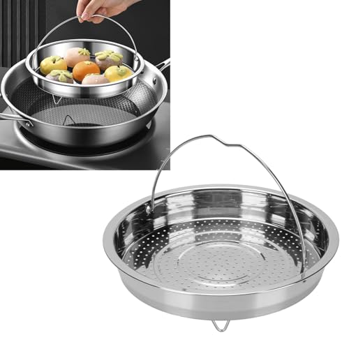 Yuecoom Dampfer Koch dampfer, Edelstahl dampfer, Gemüse Dampf korb mit Griff 304 Edelstahl Lebensmittel-Dampf korb mit Beinen zum Kochen Kochgeschirr Topf (M) von Yuecoom