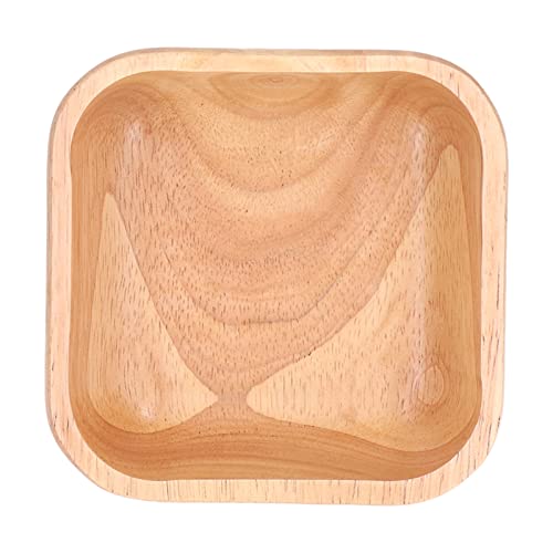 Yuecoom Quadratische Schüssel, Kautschukholz Salatschüssel Handgefertigte einfache stilvolle quadratische Schüssel Geschirr für Party Familientreffen für Obst für Salate(15cm) von Yuecoom