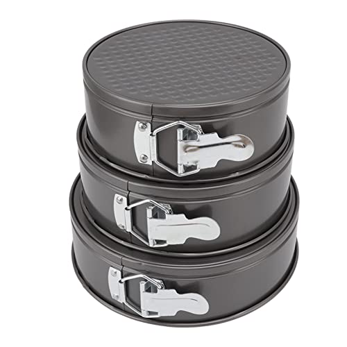 3-Teiliges Springform, Runde Kuchen-Backformen, 26 24 22 CM Rund Springform, Backform Rund Mit Abnehmbarem Boden Für Käsekuchen Pizzabrot, Antihaftbeschichtet von Yuecoom