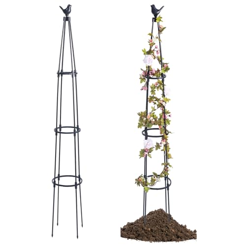 Yuecuu 170cm Rankhilfe Obelisk für Kletterpflanzen - Garten Pflanzenstütze Rosen Kletterhilfe Gartenspalier für Kletterreben Gemüse und Pflanzen, 1 Stück Yuecuu 170cm Rankhilfe Obelisk für Kletterpflanzen - Garten Pflanzenstütze Rosen Kletterhilfe Gartenspalier für Kletterreben Gemüse und Pflanzen, 1 Stück von Yuecuu