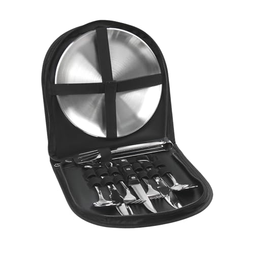 Yuecuu Camping Besteck Set Edelstahl 10-teiliges Besteck Picknick Geschirr Set für 2 Personen Tragbarer Outdoor Geschirr für Camping, Picknick, Wandern von Yuecuu