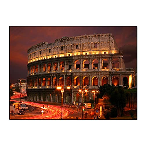 Berühmte Gebäude Poster Rom Kolosseum Malerei Druckgrafik HD Bilder Gedruckt auf Leinwand für Zimmer Wohnkultur Wandkunst 70x90cm (28x35in) Rahmenlos von Yuefa Art
