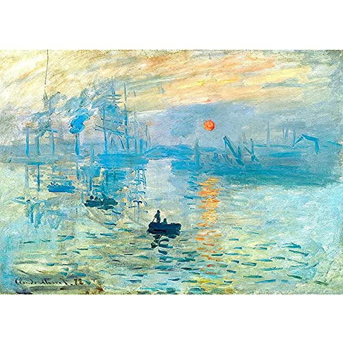 Berühmte Gemälde Claude Monet Impression Sonnenaufgang Landschaftsmalerei Wandkunst für Wohnzimmer Wohnkultur Kunstwerk 60x90cm (24x35in Rahmenlos) von Yuefa Art
