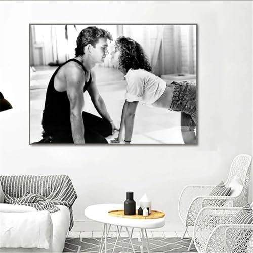 Dirty Dancing Leinwand Poster Schwarz Weiß Wandkunst Malerei Film Druck Pulp Fiction Poster Wandbilder Wohnzimmer Dekor 50x70cm (20x28in) Rahmenlos von Yuefa Art