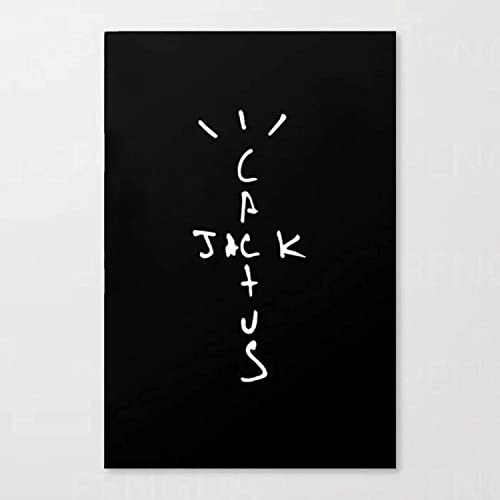 Kunstwerk Leinwand Kaktus Jack Gemälde Wohnkultur Schwarze Bilder BuchstabenModernes Gedrucktes Poster Für Wohnzimmer Wandkunst 30x50cm (12x20in) Rahmenlos von Yuefa Art