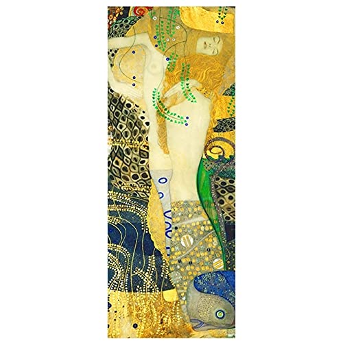Leinwand Gemälde Berühmte Gemälde Wasserschlangen von Gustav Klimt Poster und Drucke Wandkunst Bild Für Heimtextilien 60x180cm Rahmenlos von Yuefa Art