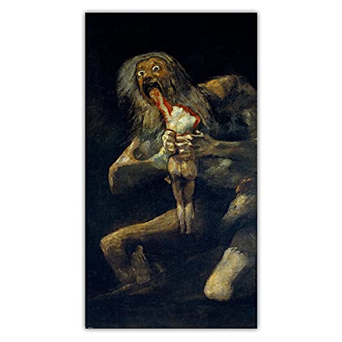 Leinwand Malerei Kunstwerk Francisco Goya《Saturn verschlingt seinen Sohn》Poster Bild Wand Hintergrund Dekor Dekoration 70x140cm (28x55in) Rahmenlos von Yuefa Art