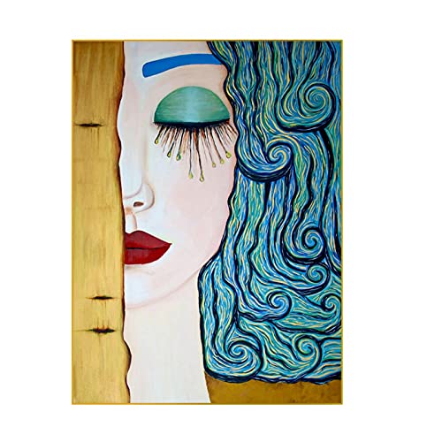 Leinwandbilder Berühmte Gemälde Klimt gemalte Kunst Dekoration Gemälde Gustav Klimt Wandkunst Gemälde Cuadros Bild-70x110cm Kein Rahmen von Yuefa Art
