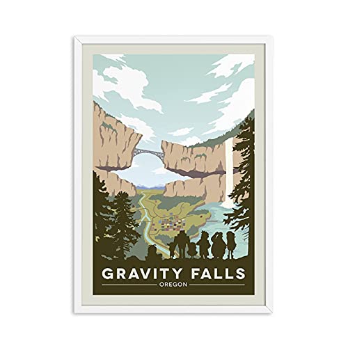 Wandkunst Malerei Gravity Falls National Park Druck Vintage Reisen Städte Retro Poster Reise Landschaft Poster Kunst 80x100cm (32x39in) Rahmenlos von Yuefa Art