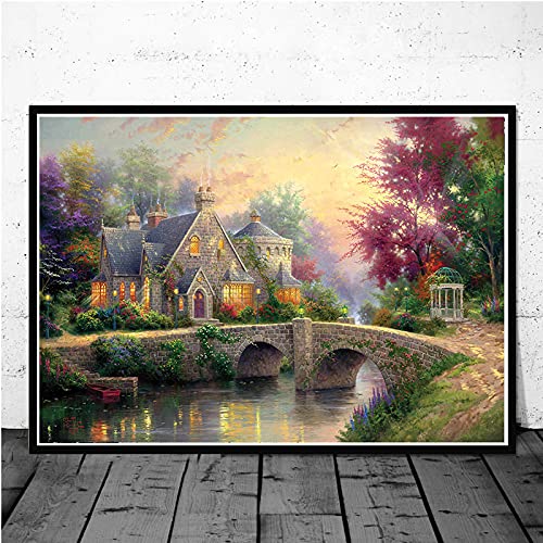 Yuefa Art Wandkunst Bild Klassische Gemälde Claude Monet Landschaft Leinwand Malerei Poster und Druckreproduktionen Wohnzimmer 50x70cm (20x28in) Rahmenlos von Yuefa Art