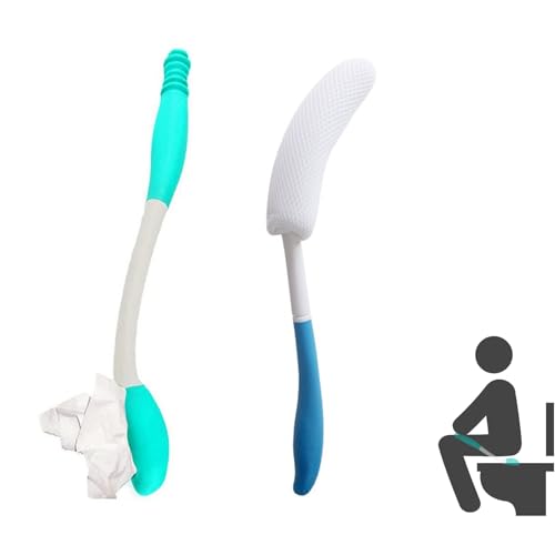 2 Pcs Toilette Aids Set für Wiping für Wiping Include Long Handle Butt Wiper Dusche Bürste Portable Bidet und eine Aufbewahrungstasche Komfort selbst wischen Badezimmer Werkzeug für Behinderte Ältere von Yuehuamech