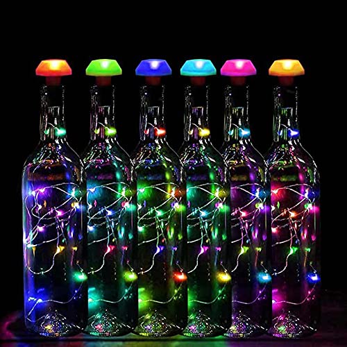 6 Pack Solar Flasche Lichter Wasserdichte Solar String Bunte Lichter Kupfer Draht Fairy Lichter für Hochzeit Party Urlaub Garten Terrasse Bar Decor von Yuehuamech