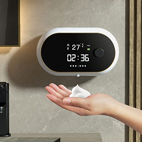 Yuehuamech Automatischer Seifenspender an der Wand befestigter elektrischer Auto schäumender Handseifenspender schäumender Handdesinfektionsmittelspender für Badezimmer Küche 450ml (Weiß) von Yuehuamech
