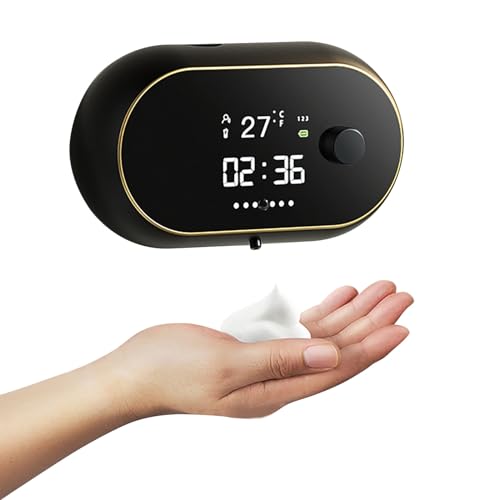 Yuehuamech Automatischer Seifenspender an der Wand befestigter elektrischer Auto schäumender Handseifenspender schäumender Handdesinfektionsmittelspender für Badezimmer Küche 450ml (Schwarz) von Yuehuamech