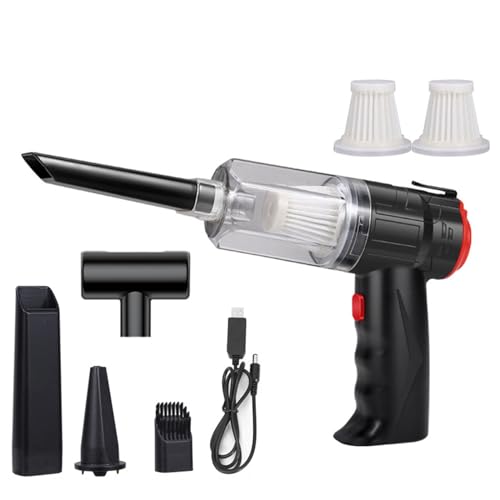 Yuehuamech Handstaubsauger Akku 16000Pa Leistungsstarker Auto Staubsauger Starke Saug USB Wiederaufladbare Hoover Mini Staub Buster für Heimtier Haar Büro Auto Tastatur Computer von Yuehuamech