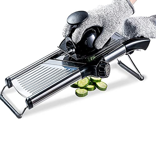 Yuehuamech Mandoline Food Slicer Cutter Food Reibe Gemüseschneider mit Handschutz und schnittbeständigen Handschuhen Gemüse Hacker für Kartoffelzwiebel Käse Gurke Kohl Yuehuamech Mandoline Food Slicer Cutter Food Reibe Gemüseschneider mit Handschutz und schnittbeständigen Handschuhen Gemüse Hacker für Kartoffelzwiebel Käse Gurke Kohl von Yuehuamech