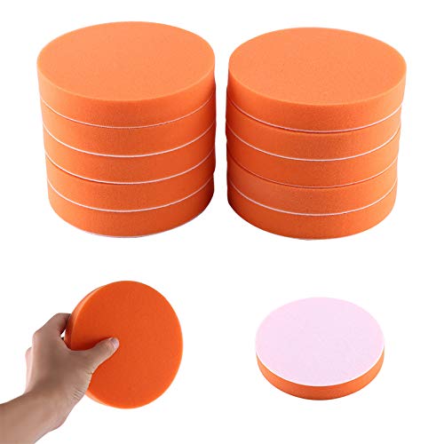 Yuehuamech Polieren Pads, 10pcs 6/150mm Schwamm Polieren Buffing Wachs Pad Kit Werkzeug Auto Polierer Schleifen für Auto Polierer Puffer 1in dick wiederverwendbar von Yuehuamech