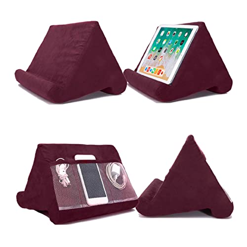 Yuehuamech Tablet Kissen Ständer, Multi- Winkel Lap- montierte Soft Stand Handy Ständer für Tablet, Buch und E- Reader, Zeitschriften, Smartphones, Universal Lazy Halter mit großen Mesh Taschen von Yuehuamech