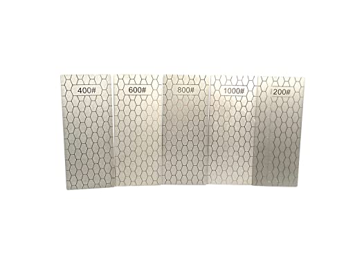 Yuejizhe 5Pcs Diamant Schärfsteine,400/600/800/1000/1200 Messerschärfer Professional,Diamant-Schärfsteine für verschiedene Messer,Meißel und Hobel von Yuejizhe