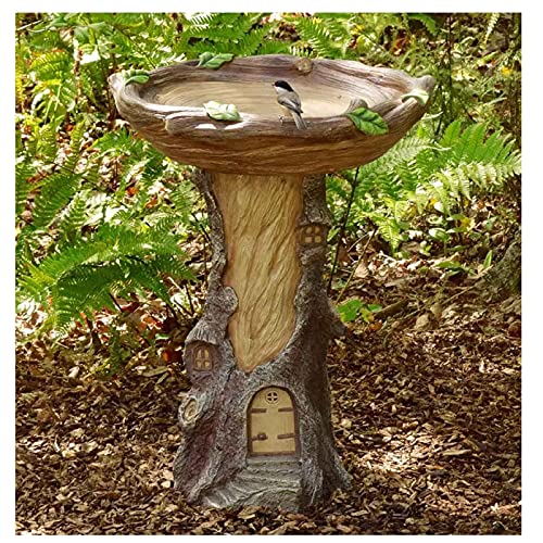 Baum Vogelfütterer Vogeltränke Vogelbad Vogel Tränke Bad 22cm /26cm Hoch, Garten Wetterfest Vogelbad Futterstelle, Vogeltränke Gartendeko Wasserstelle Futterschale Deko, Wasserschale (D) von Yuemei