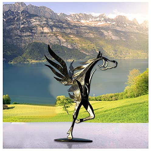 Modern Pferdeskulptur Metallkunst, Eruopean Stil Antike Deko Pferd Stehende Statue Dekorative Skulptur Figur Statue Ornament Gesschenk für Wohnung Wohnzimmer Dekoration (E) von Yuemei