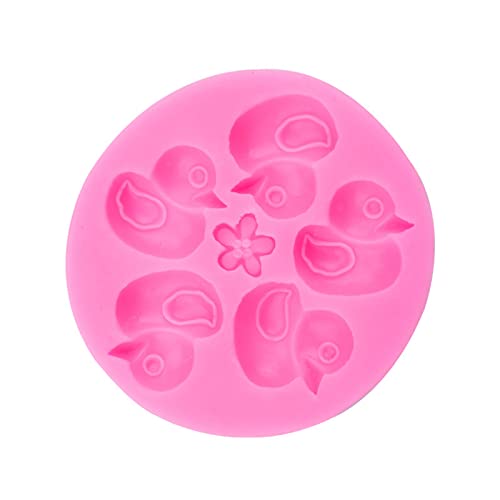 Osterbackformen Silikon Mini Ente Silikonform Fondant Kuchen Schokolade Plätzchen Dekorationsform Kuchenwerkzeuge (Pink, One Size) von Yuemei