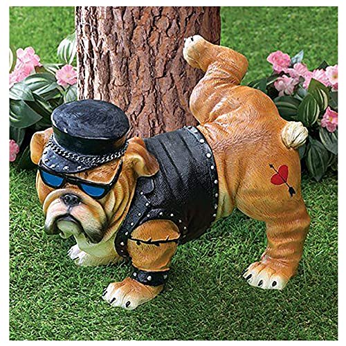 Yuemei Halloween Französische Bulldogge Dekofigur Figur, Nordic Pinkelnde Englische Bulldogge Statue Deko Dekohund Hund Dekoartikel Skulptur von Yuemei