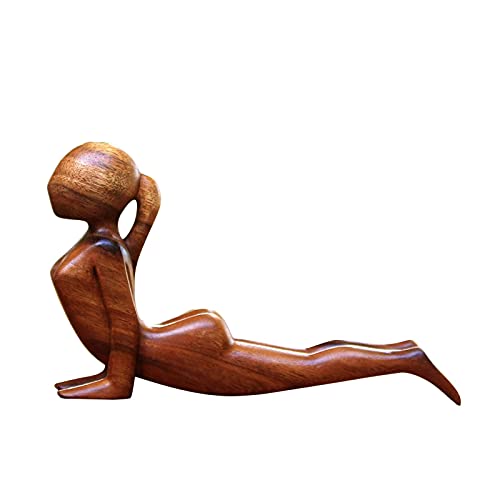 Yuemei Holz Dame Yoga Figur Dekofigur Statue Ornamente, Abstrakte Kunst Handwerk zur Deko für Joga, Pilates, Meditation Sammlerfiguren Yoga Dame Figur Statue Yoga Figur Dekofigur Statue (B) von Yuemei