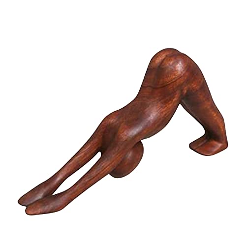 Yuemei Holz Dame Yoga Figur Dekofigur Statue Ornamente, Abstrakte Kunst Handwerk zur Deko für Joga, Pilates, Meditation Sammlerfiguren Yoga Dame Figur Statue Yoga Figur Dekofigur Statue (F) von Yuemei