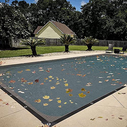 Rechteckig Netz Poolabdeckung | 5x10/6x12m Winterfeste Poolabdeckung | Teichnetz Feinmaschig Polyethylen Hält Blätter Von Ihrem Pool Fern | Für Rechteckige Schwimmbäder, Widerstandsfähig von Yuemeuy